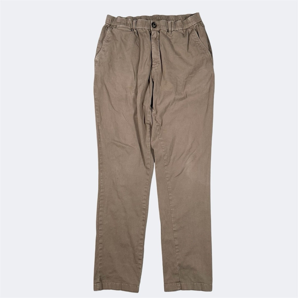 Cove Pants Men 34x31 Tan Khaki Cotton Stretch Elastic Waist Casual Streetwear